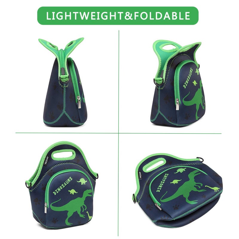 VASCHY Lunch Bag for Kids, Insulated Neoprene Lightweight Lunch Box Bag for Children Boys and Girls School Daycare Kindergarten Dinosaur - Image 4